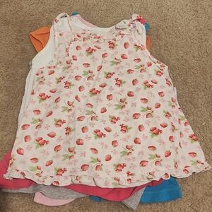 Charming Strawberry Print Kids Tank Top